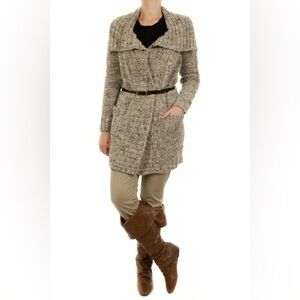 Esprit Collection Grinta Mouline Pearl Wool Blend Open Cardigan Sweater Size M